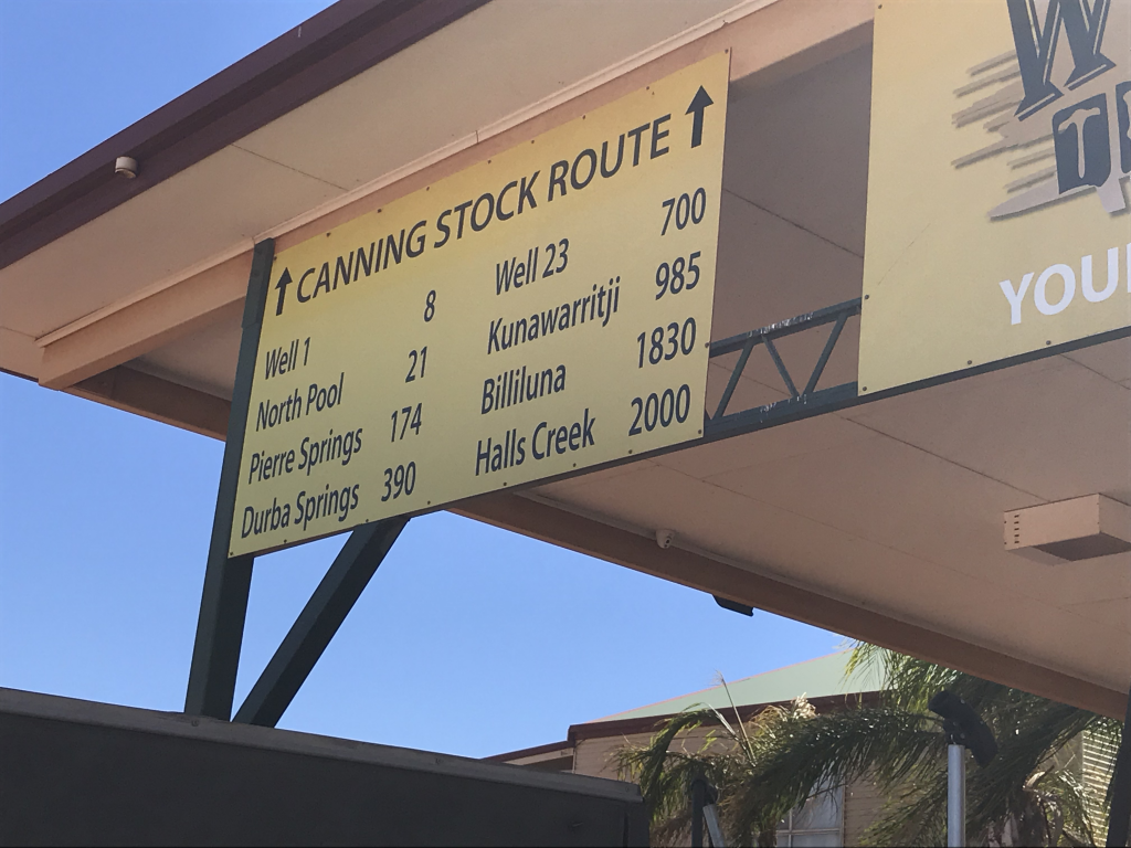 Canning Stock Route sign at Wiluna